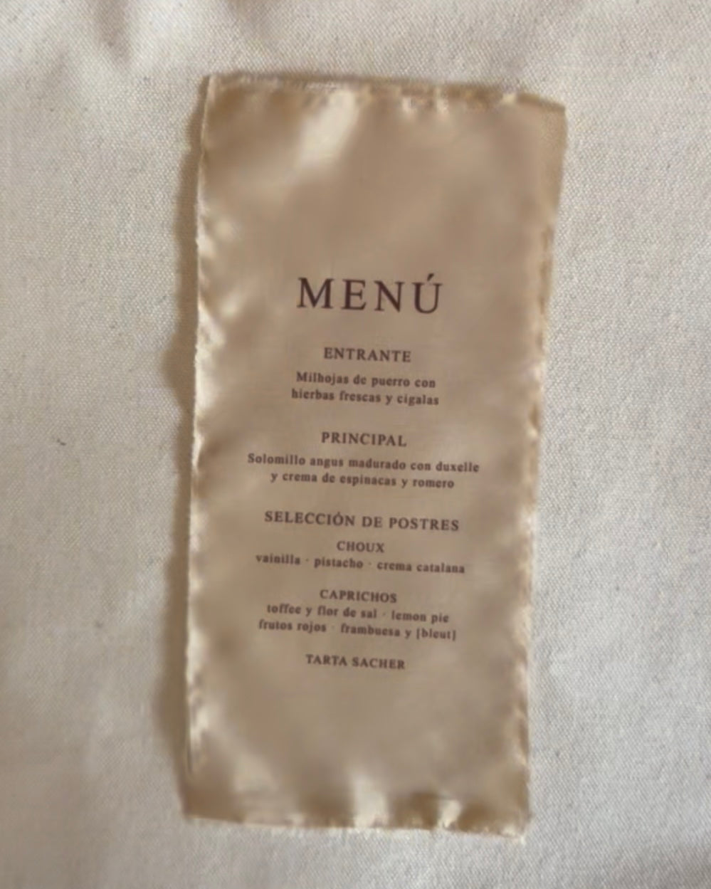 Menú Seda